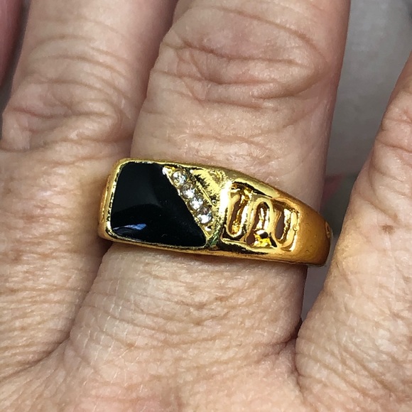 18k Yellow African Ore Gold Filled Gent’s Ring - Picture 10 of 10